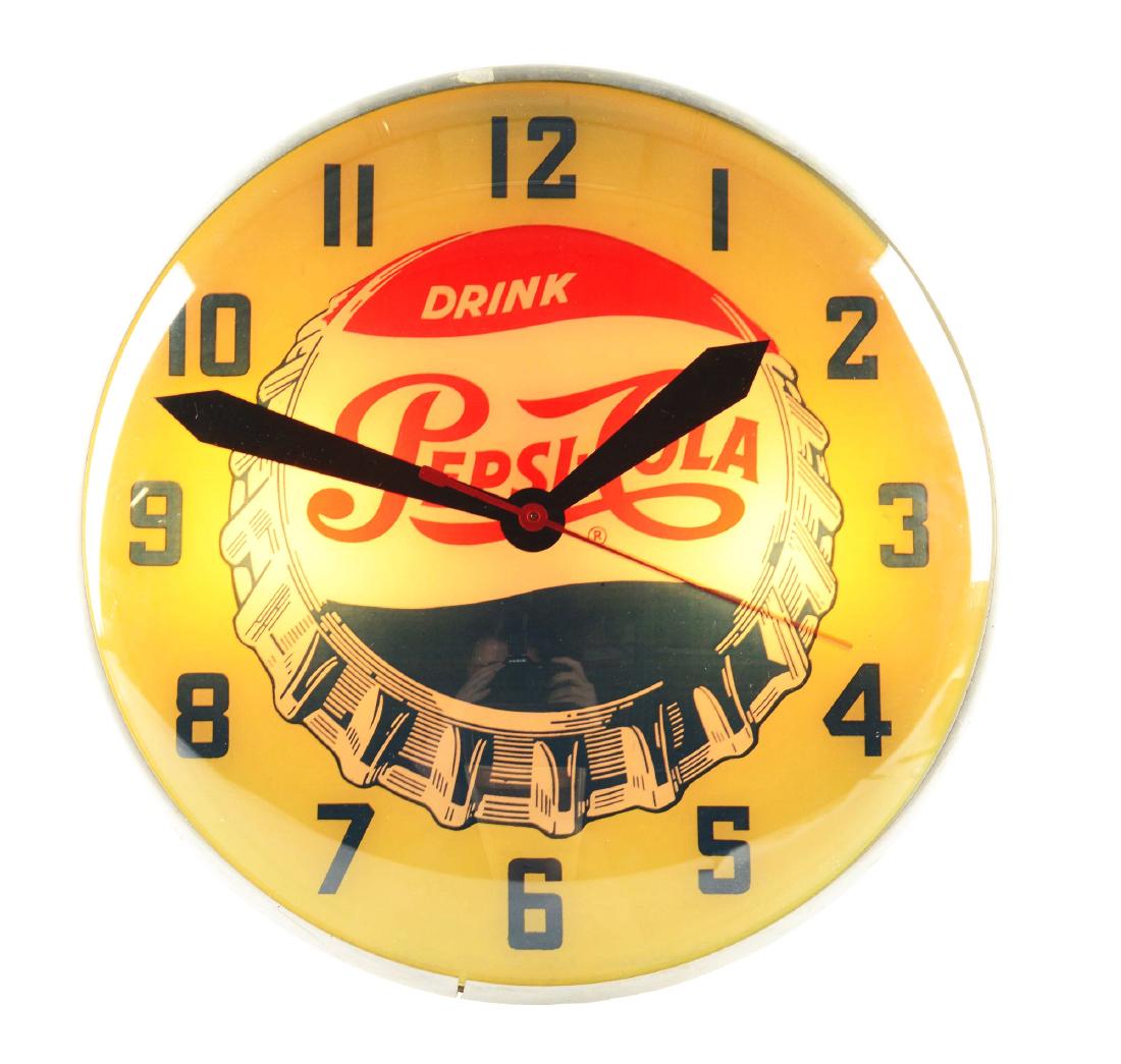 Pepsi Cola Swihart Advertising Clock. (1 of 3)