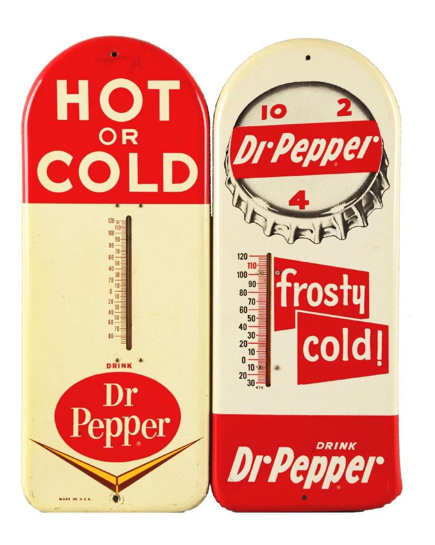 Lot of 2: 1950's and 60's Dr. Pepper Thermometers. (1 of 8)
