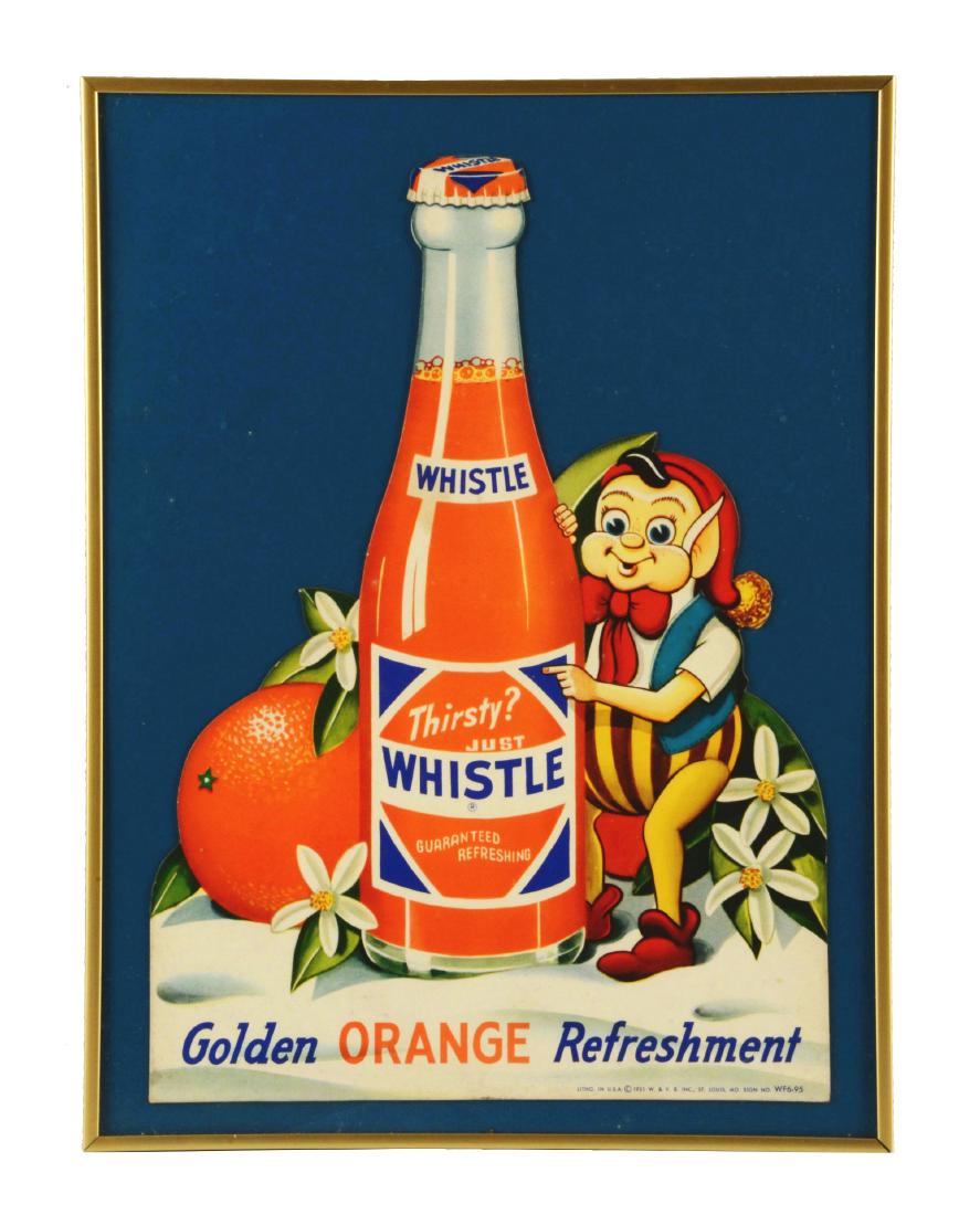 1951 Cardboard Cutout Whistle Sign. (1 of 5)