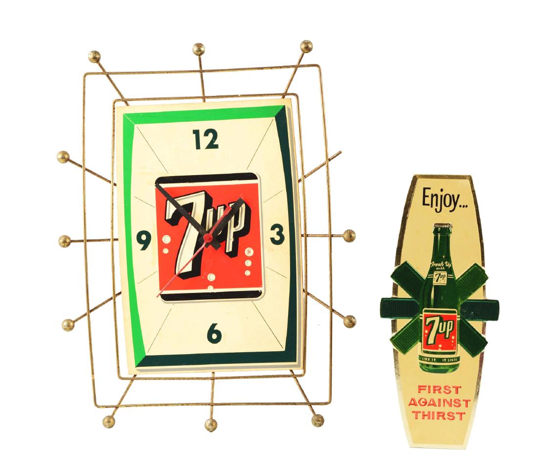 Lot of 2: 7-Up Sign & Clock. (1 of 7)