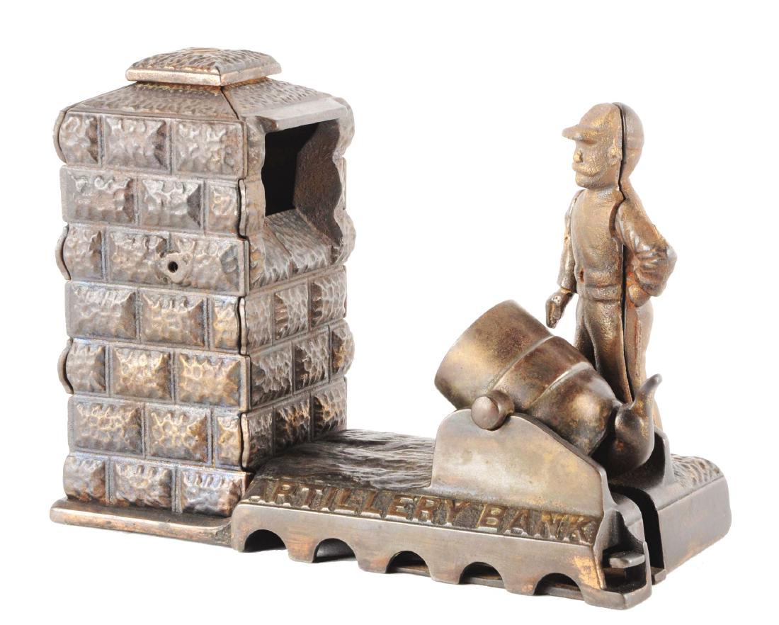 J. & E. Stevens Cast Iron Artillery Mechanical Bank. (1 of 4)