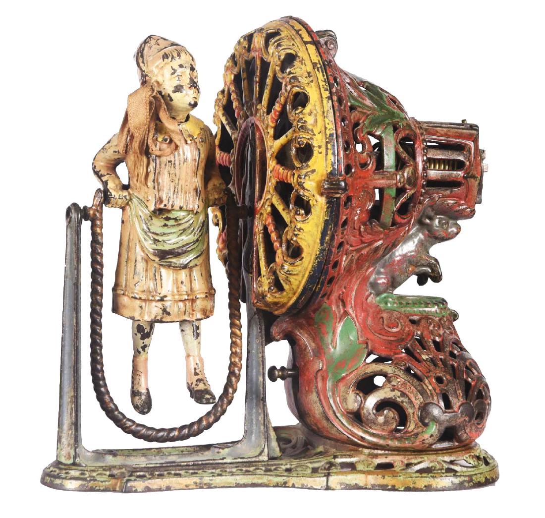 J.&E. Stevens Girl Skipping Rope Cast Iron Mechanical (1 of 2)