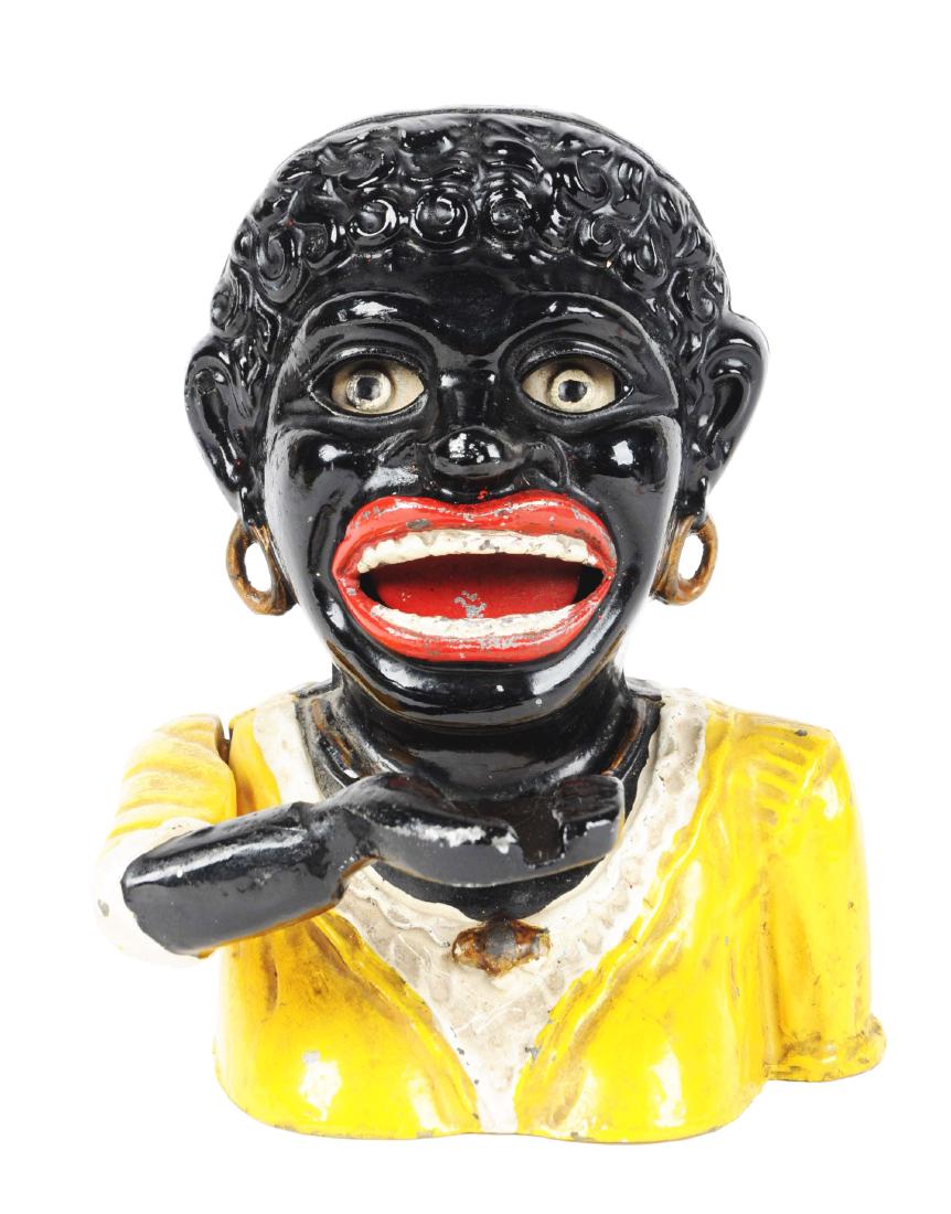 Cast Aluminum Dinah Mechanical Bank. (1 of 3)