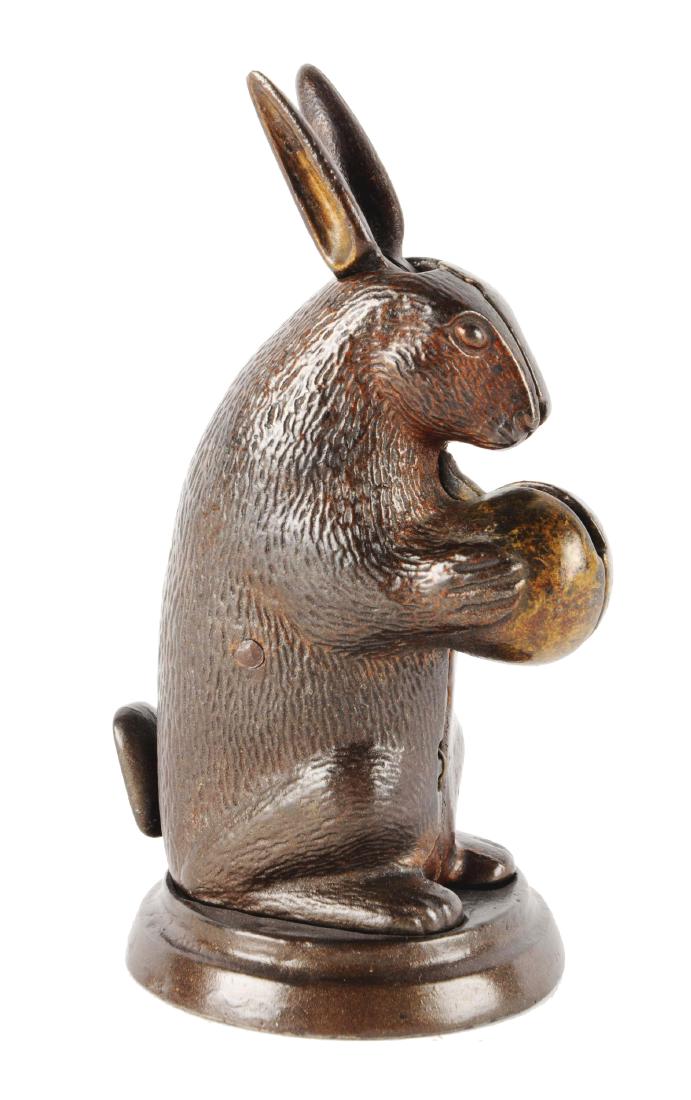 Lockwood Rabbit Standing Cast Iron Mechanical Bank. (1 of 3)
