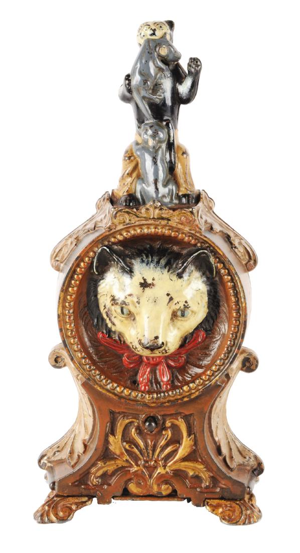 J. & E. Stevens Cat & Mouse Cast Iron Mechanical Bank. (1 of 4)