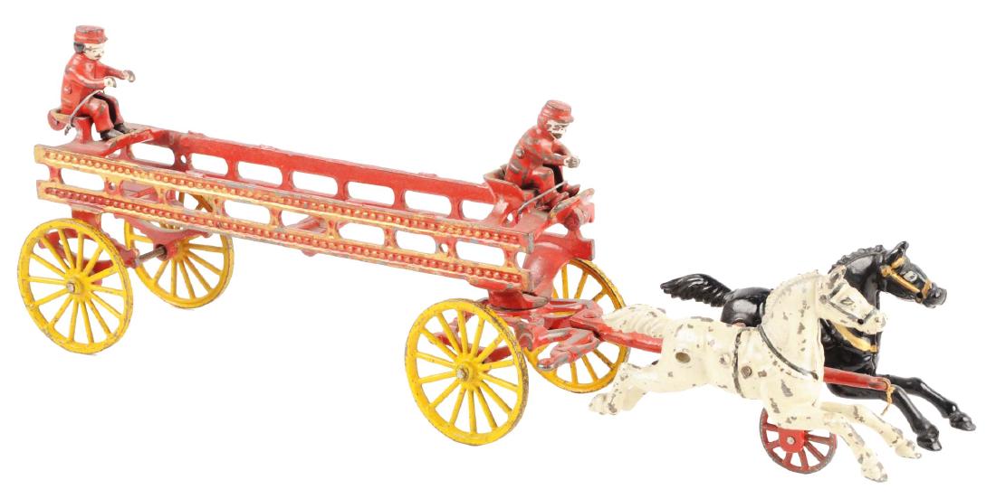 Hubley Cast Iron Horse Drawn Ladder Wagon. (1 of 2)