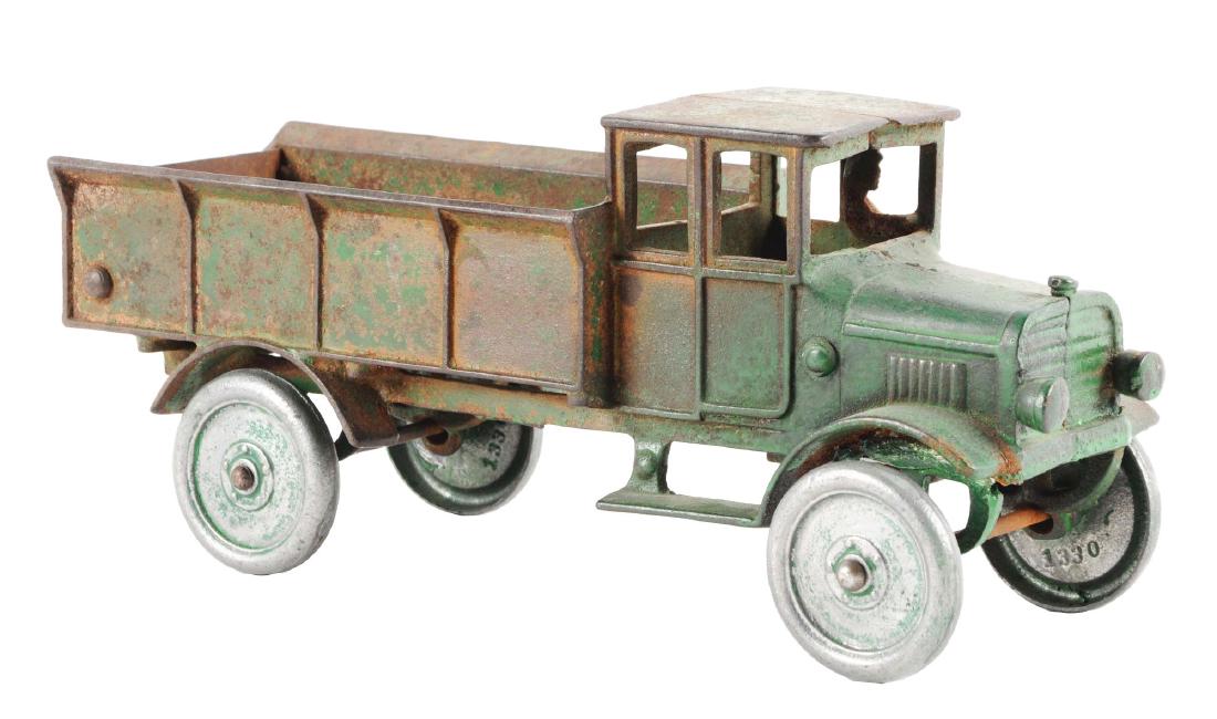 Vindex Cast Iron Truck.: Replaced wheels. Repair to axle and frame on right side. (JY).Condition:(Good - Very Good).Dimensions:10" x 4 -1/2".