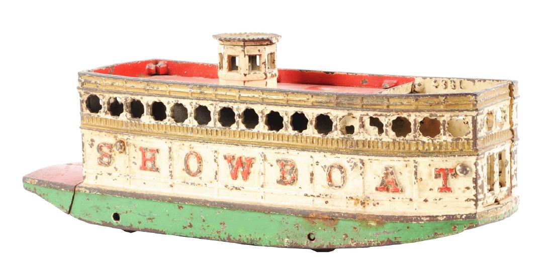 Cast Iron Showboat.: Repair to platform. (JY).Condition:(Good).Dimensions:10 -1/2" x 3 -1/4".