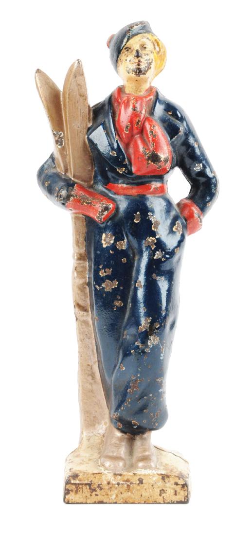 Cast Iron Skier Doorstop. (1 of 2)