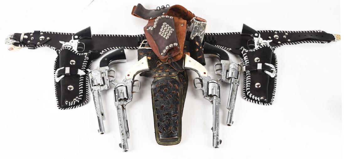 Lot of 6: Cowboy Pistols with Holsters. (1 of 1)
