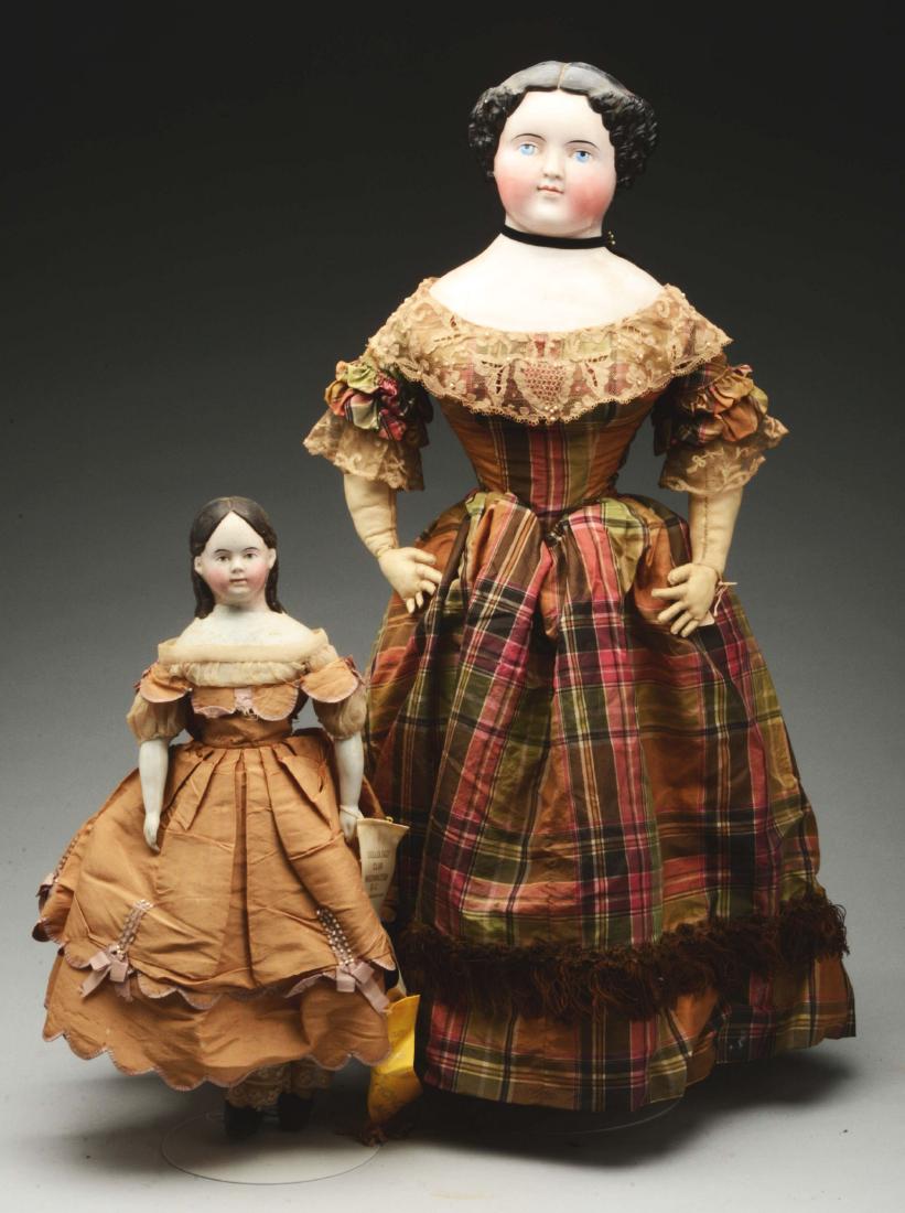 Lot of 2: Mid-19th Century China Head Dolls. (1 of 3)