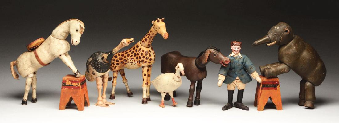 Lot of 7: Schoenhut Animals, Lion Tamer and (1 of 1)