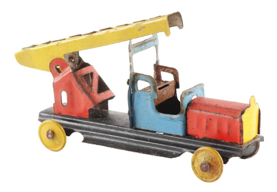 German Tin Litho Fire Ladder Truck Penny Toy. (1 of 2)