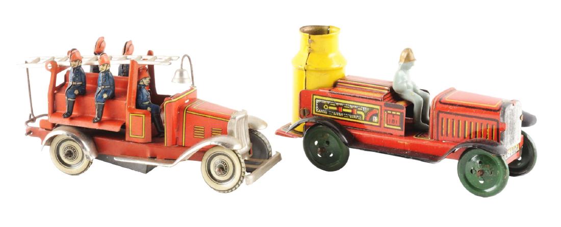 Lot of 2: Tin Litho Fire Automotive Toys. (1 of 2)
