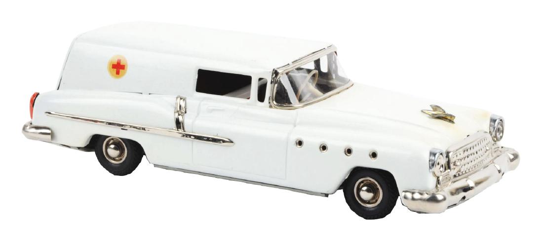 German Tin Litho Friction Ambulance Toy. (1 of 4)