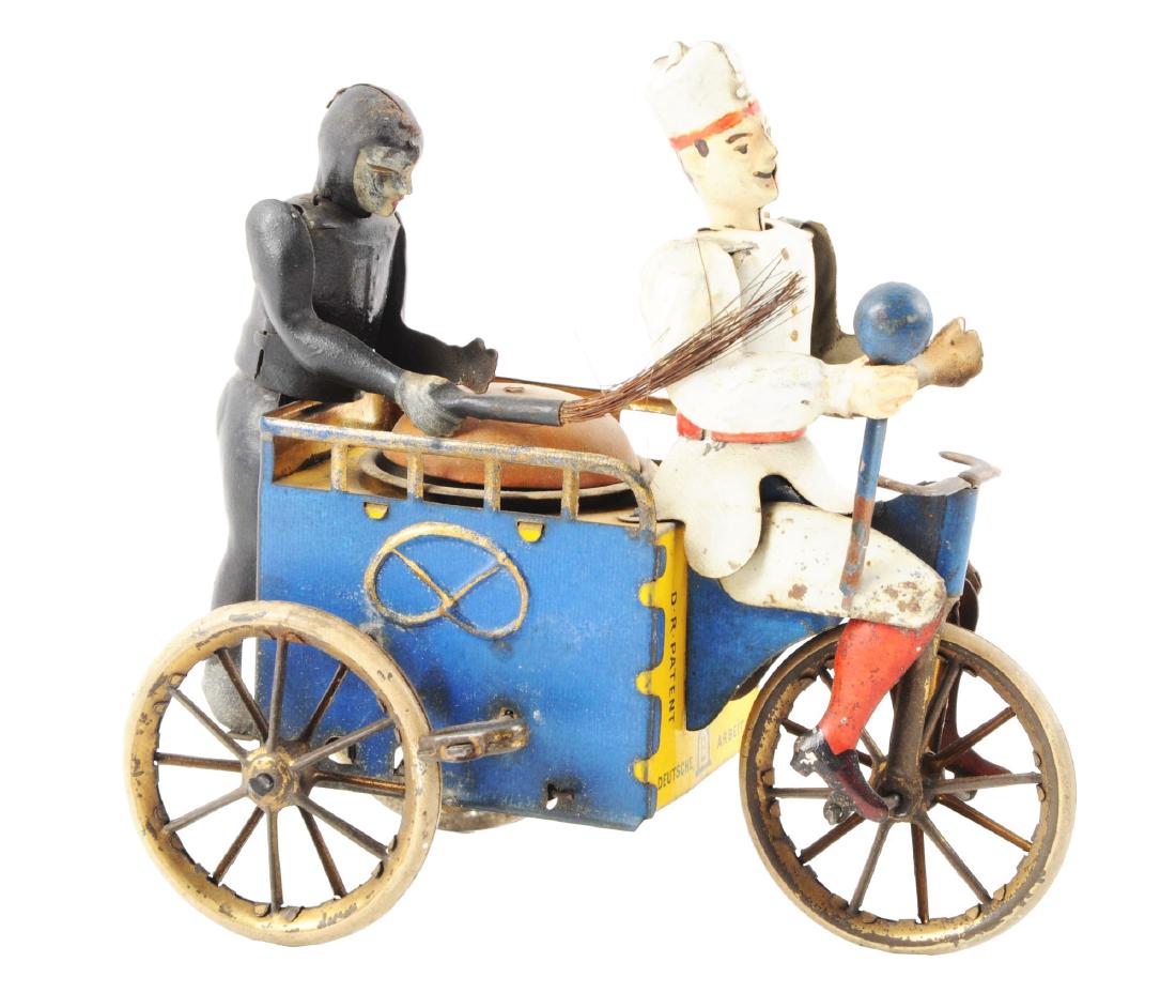German Lehmann Tin Litho Wind Up Baker & Sweep Toy. (1 of 4)