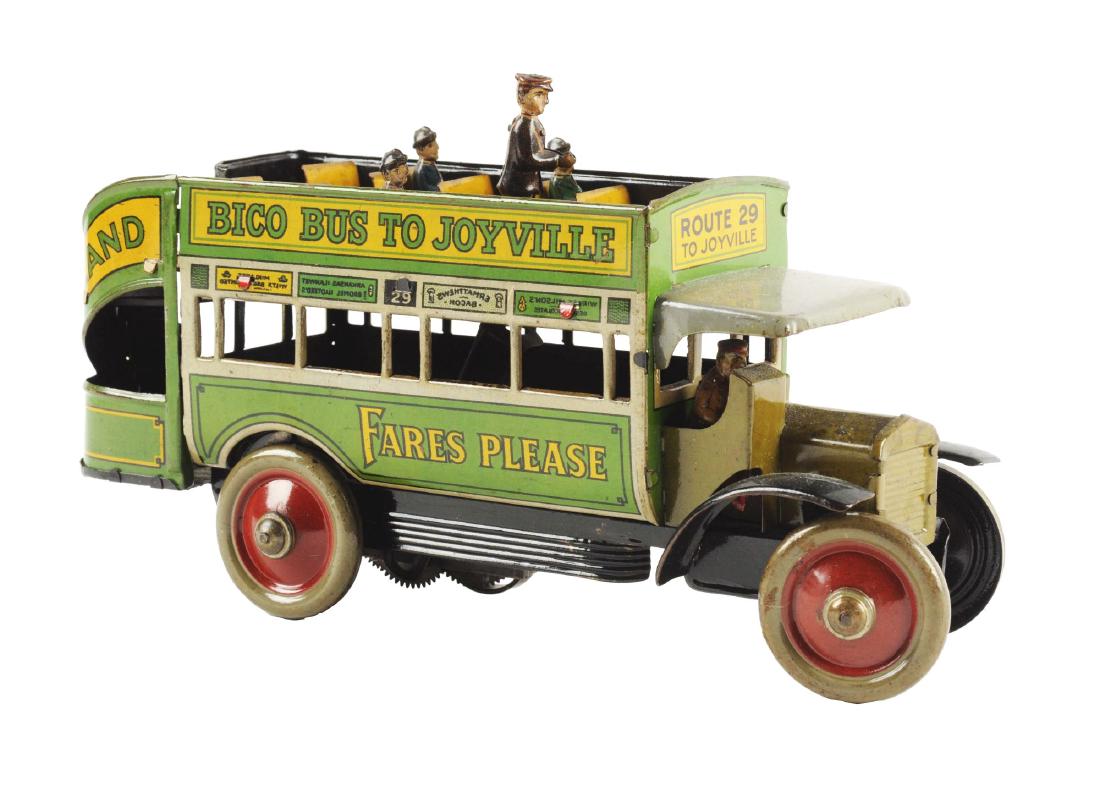 German Distler Tin Litho Wind Up Bico Bus To Joyville. (1 of 3)