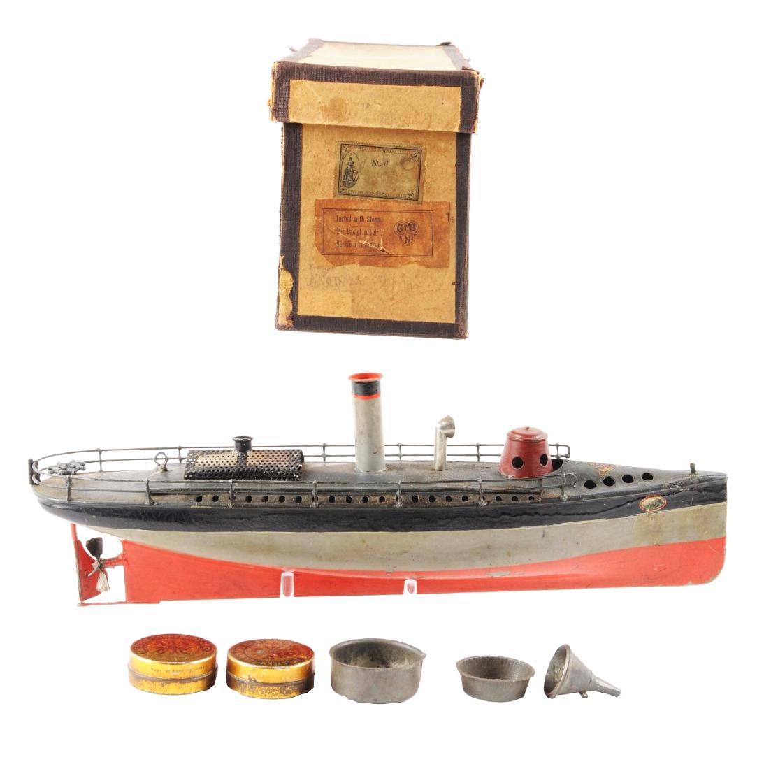 Early German Bing Hand-Painted Live Steam Boat. (1 of 11)