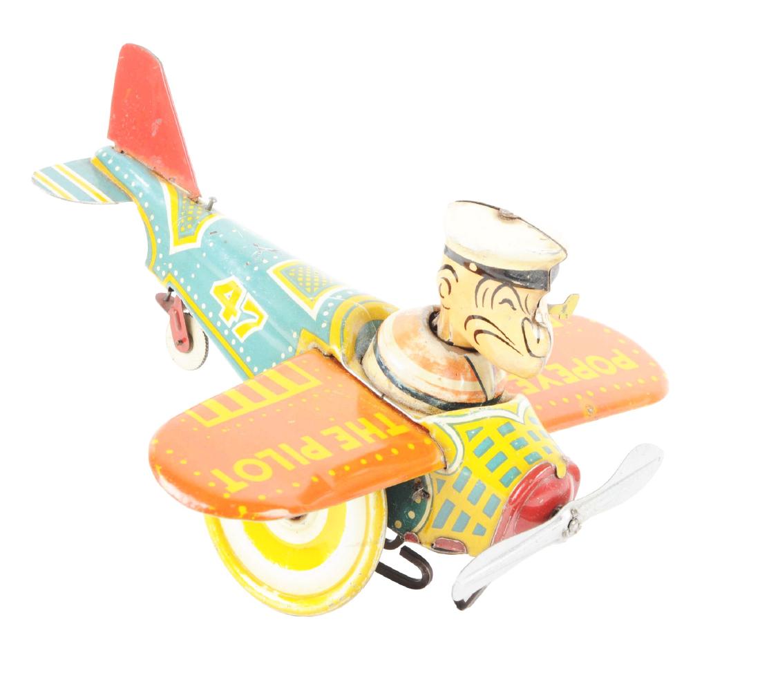 Marx Tin Litho Wind Up Popeye the Pilot Toy. (1 of 2)