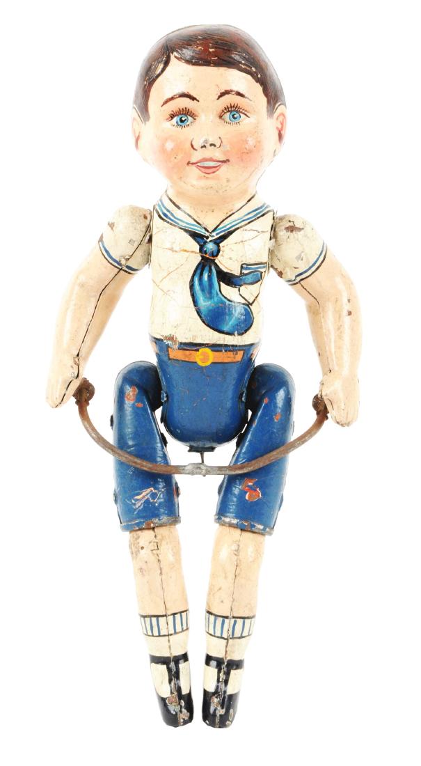 Unique Art Prototype Wonder Boy Cyclist Figure. (1 of 2)