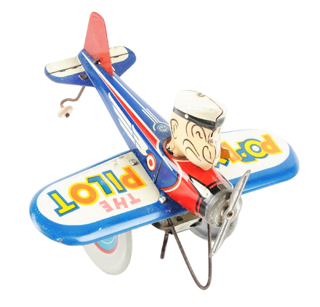 Marx Tin Litho Wind Up Popeye The Pilot Toy. (1 of 2)