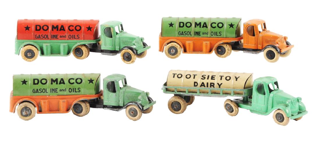 Lot of 4: Diecast Tootsie Toy Pre-war Tractor Trailer (1 of 2)
