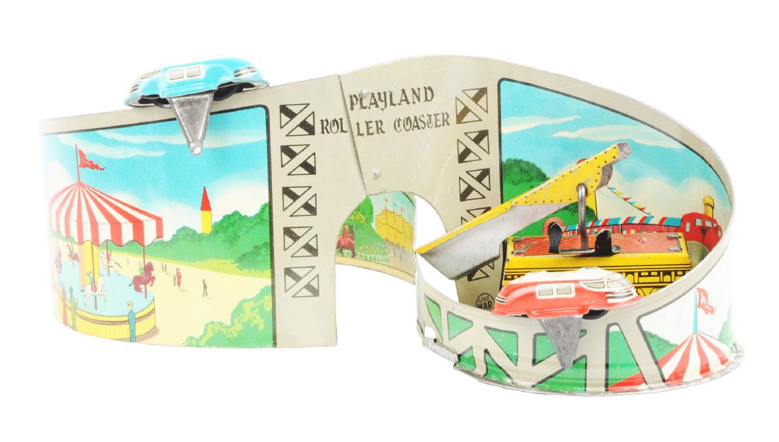 Scarce Japanese Tin Litho Wind Up Linemar Roller (1 of 2)