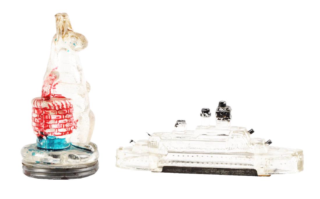 Lot of 2: Glass Candy Containers. (1 of 2)