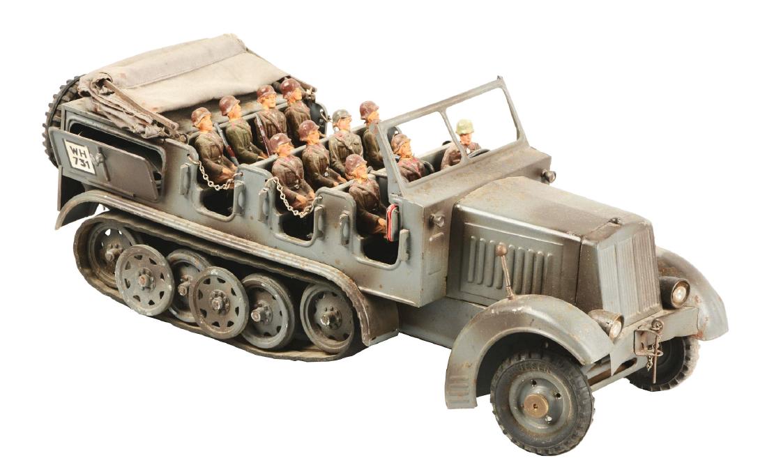 Scarce German Hausser Elastolin Clockwork Half Track (1 of 7)
