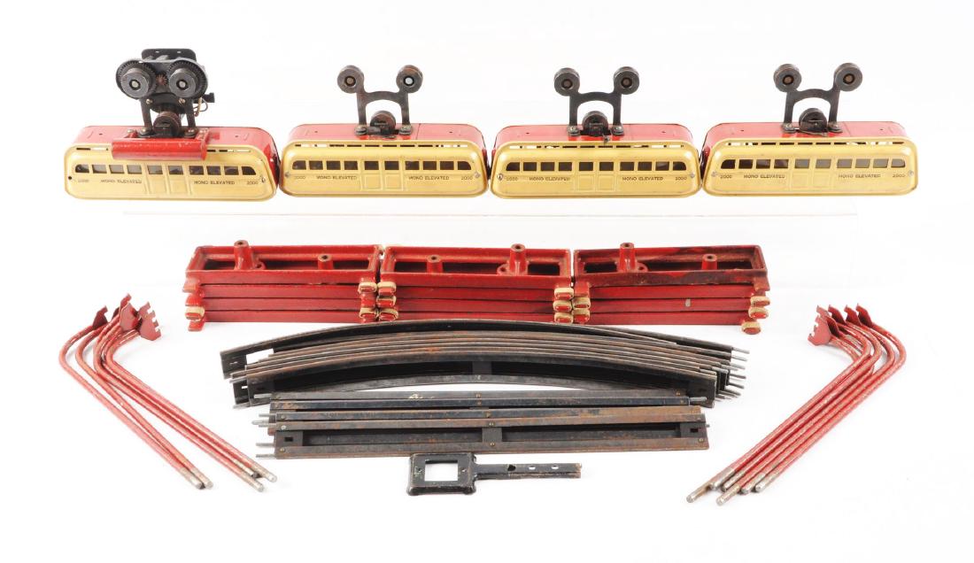 Leland Detroit Tin Litho Monorail Set. (1 of 4)