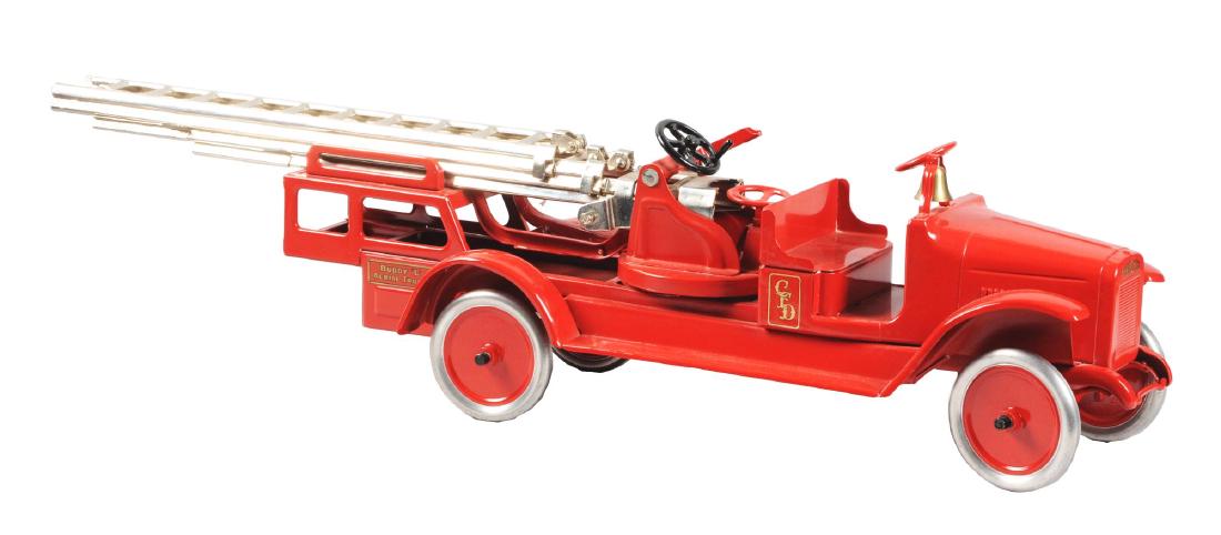 Pressed Steel Buddy L Aerial Crank Ladder Fire Truck. (1 of 2)