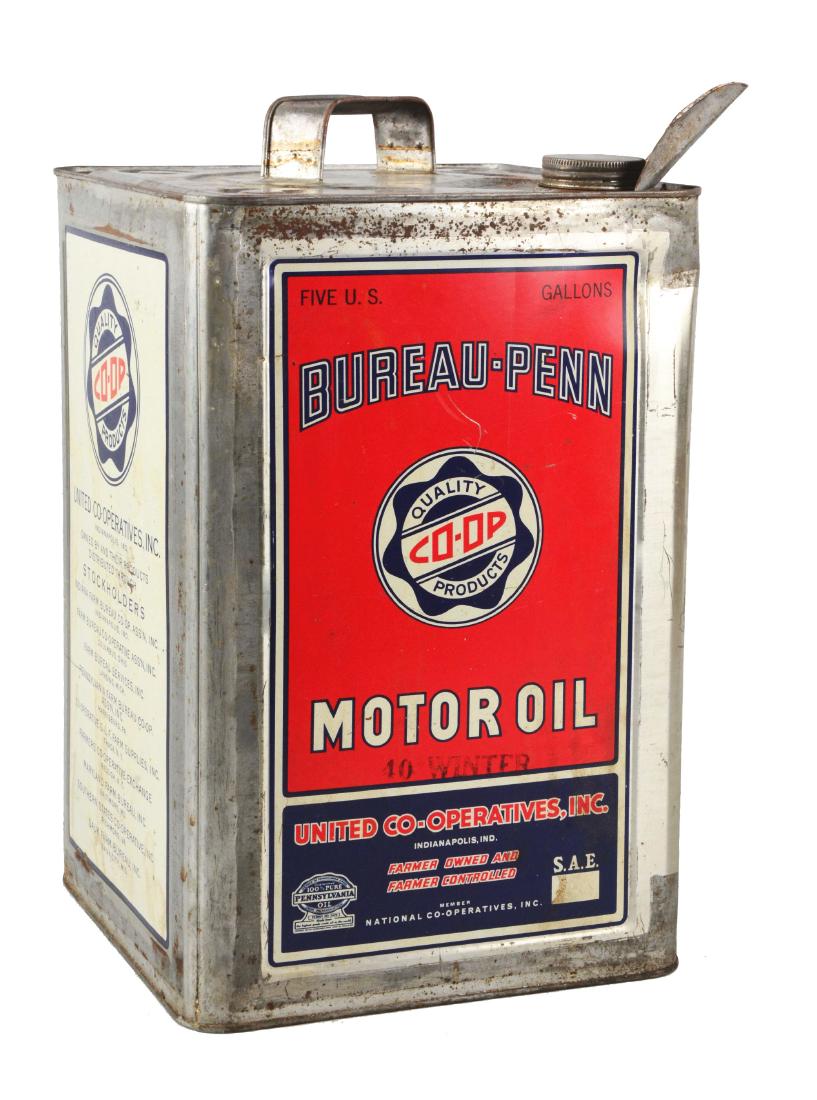 Bureau-Penn Co-op Motor Oil Five Gallon Can. (1 of 4)