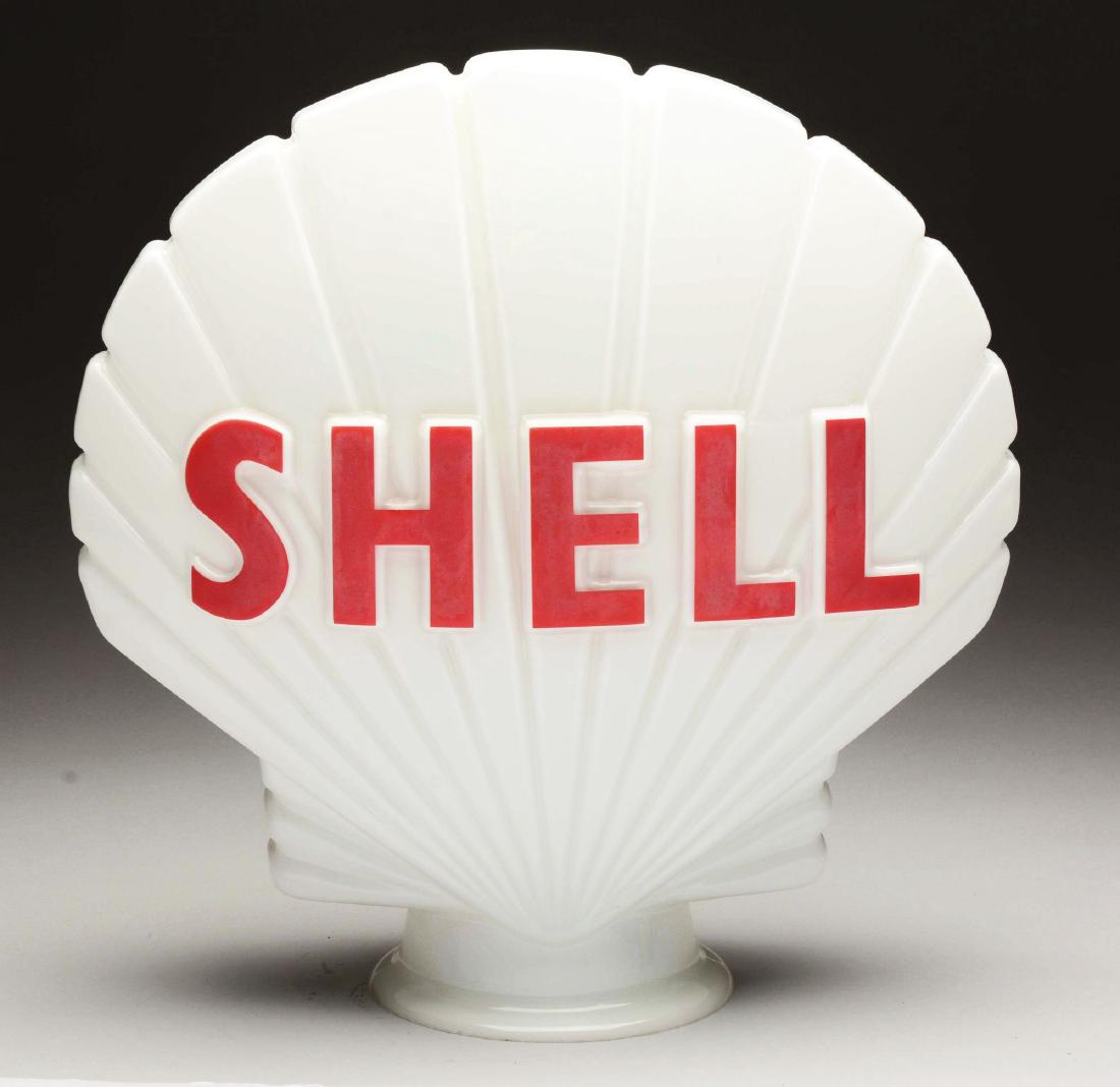 Shell-Mex OPC Clam Shell Shaped Milkglass Globe. (1 of 6)