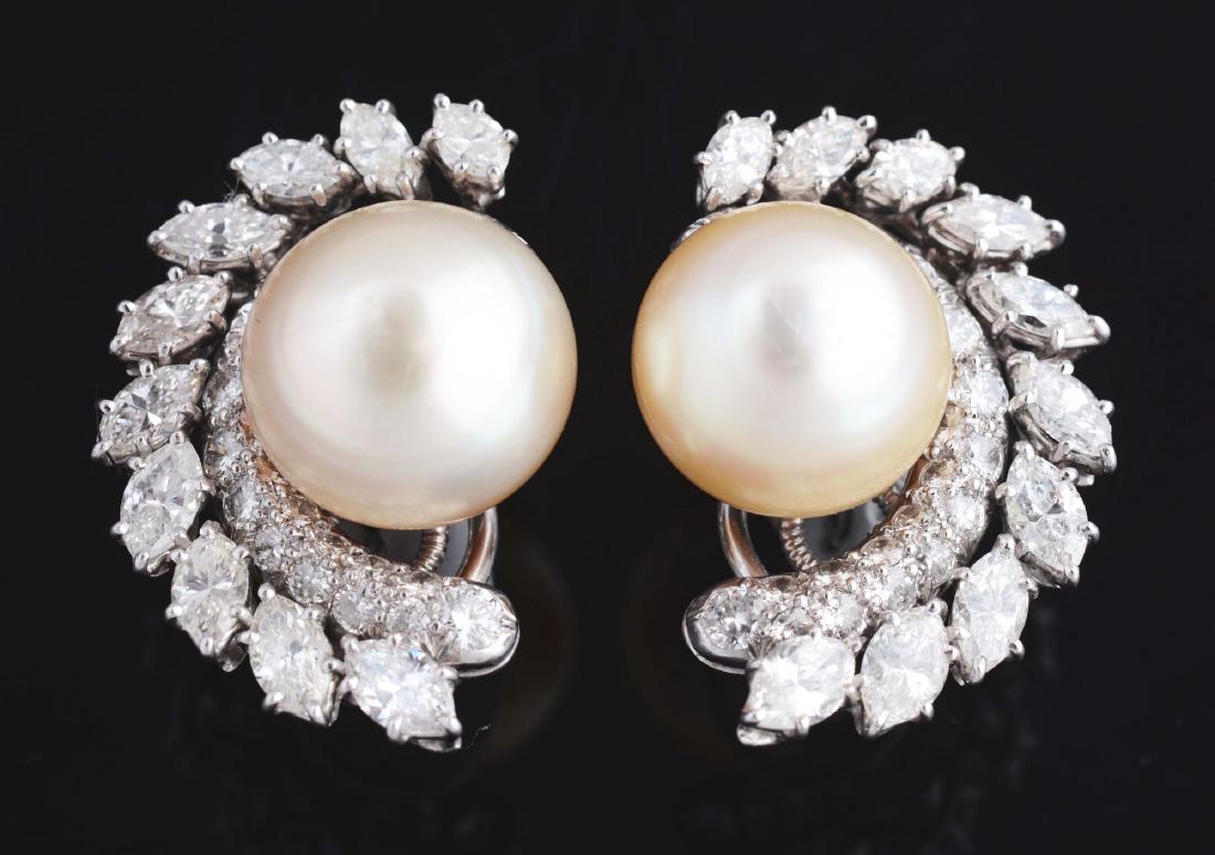 14K White Gold Natural South Sea Pearls & Diamond (1 of 2)