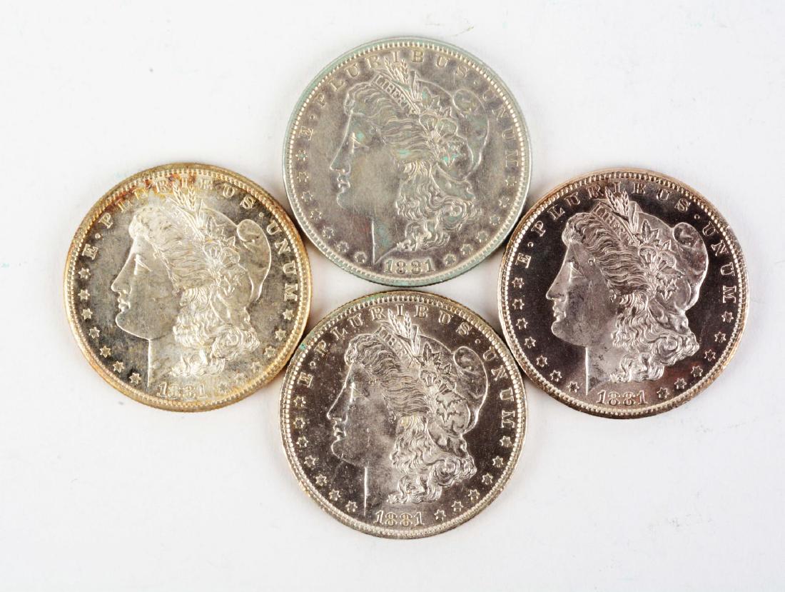 Lot of 4: Morgan Silver Dollars. (1 of 6)