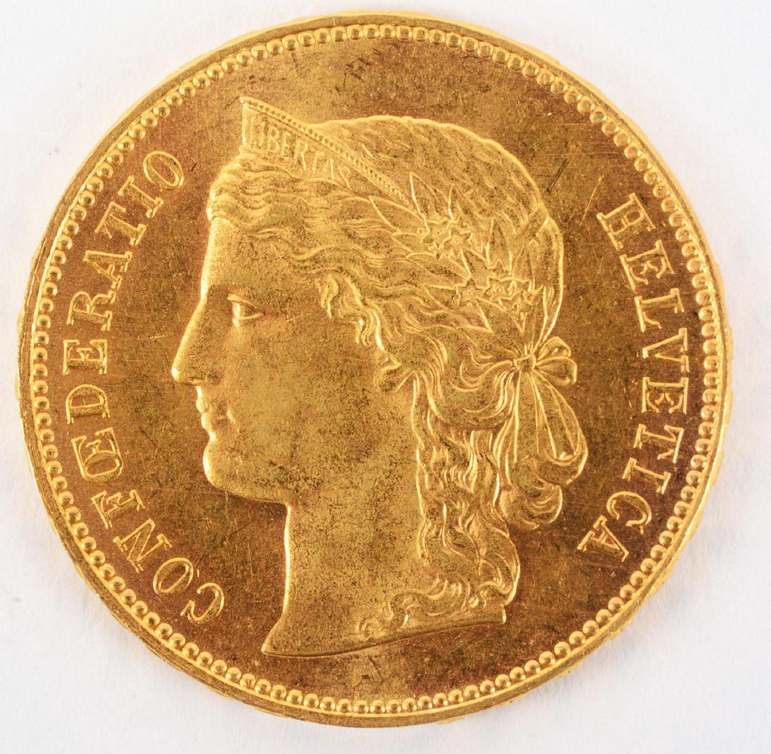 Gold 1895 Switzerland 20 Francs. (1 of 3)