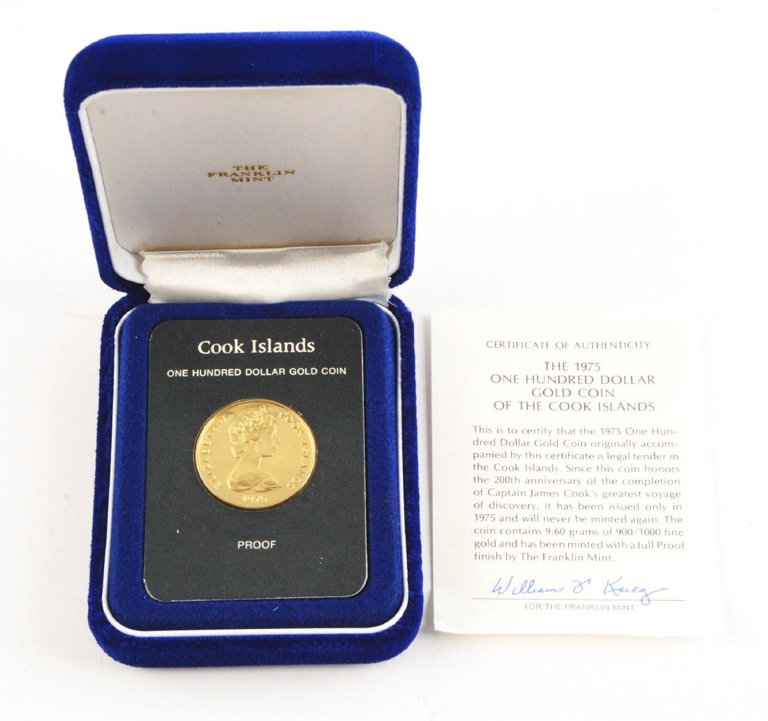 1975 Gold $100 Cook Island Coin. (1 of 3)