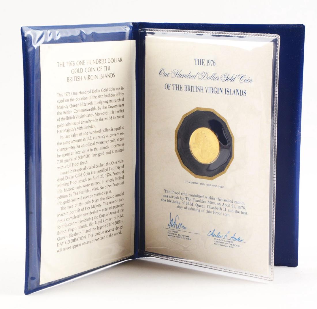 British Virgin Islands 1976 Proof $100 Gold Coin. (1 of 5)