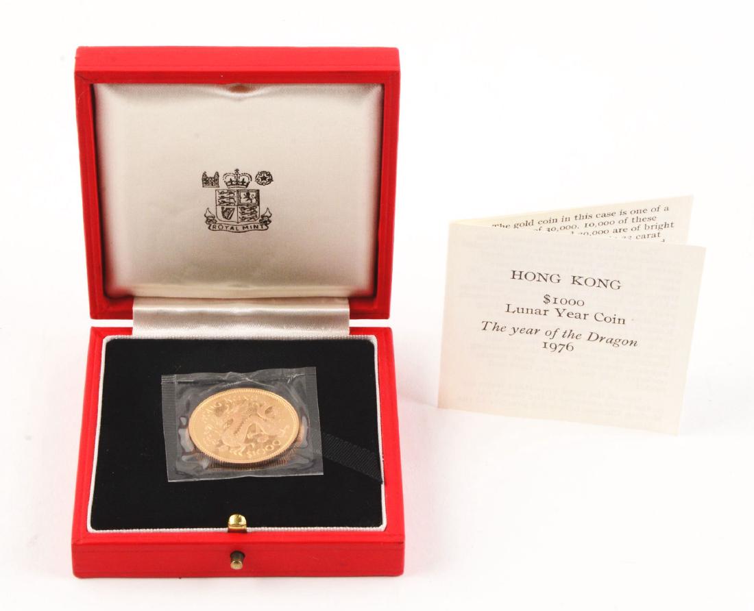 1976 Hong Kong Year of the Dragon Gold Coin. (1 of 3)