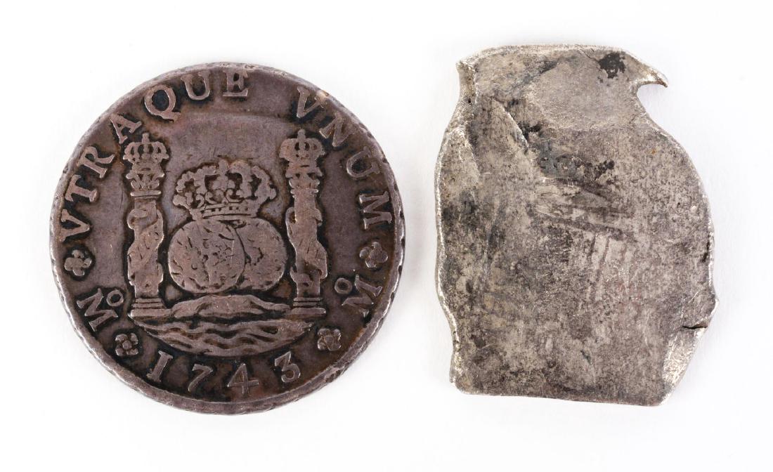 Lot of 2: 8 Reales.: Includes: 1743 F-VF and a not dated COB.