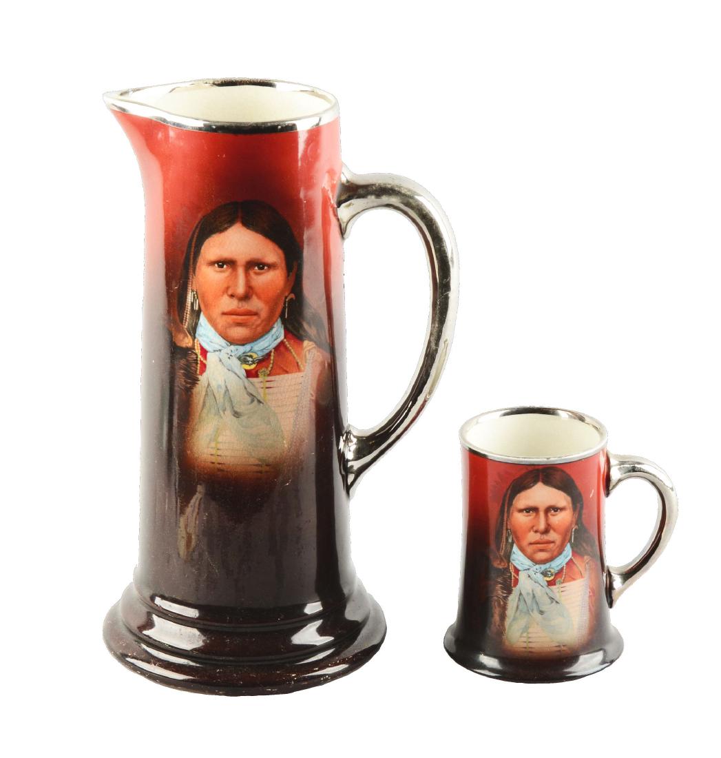 Lot Of 2: Native American Pitcher And Mug. (1 of 6)