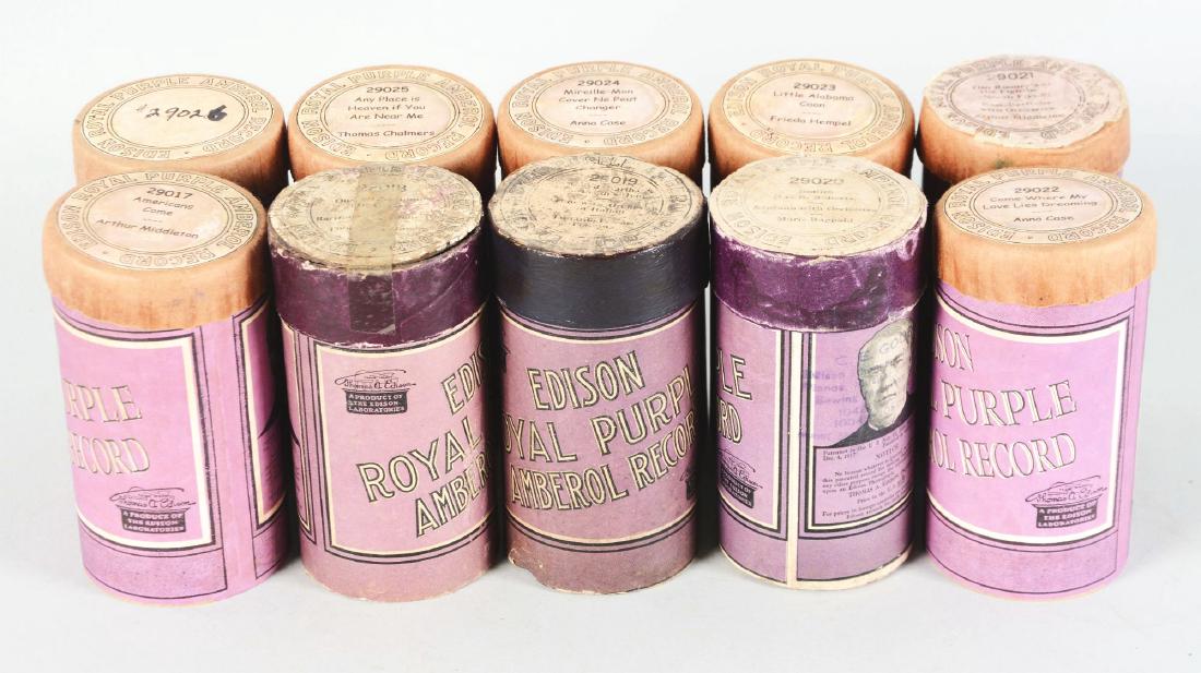 Lot Of 10: Edison Royal Purple Amberol Cylinder (1 of 2)