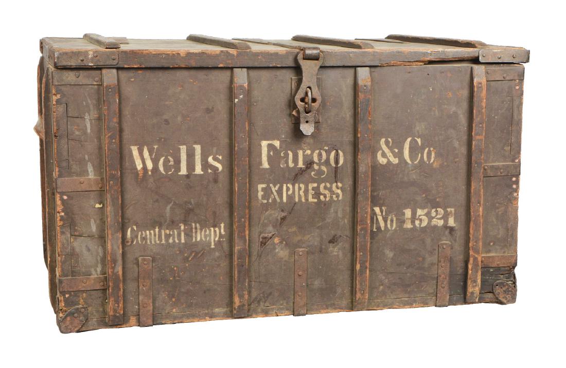 Large Wells Fargo Packing Trunk. (1 of 14)