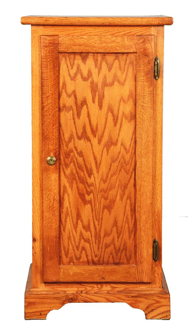 Single Oak Cabinet Door Slot Machine Stand.