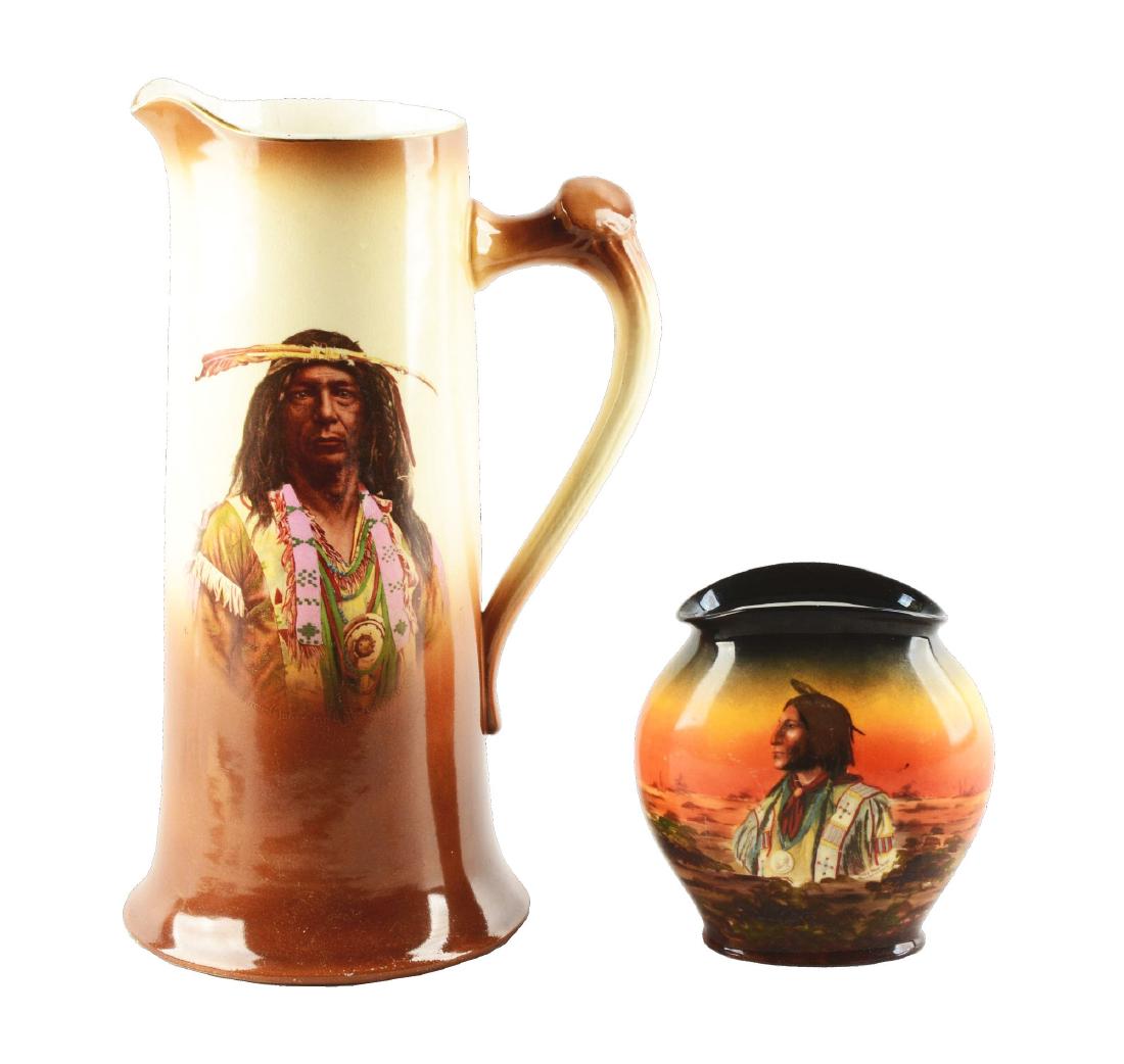 Lot Of 2: Native American Pottery Items. (1 of 6)