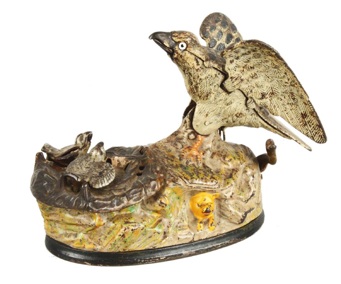 Eagle And Eaglets Mechanical Bank. (1 of 6)