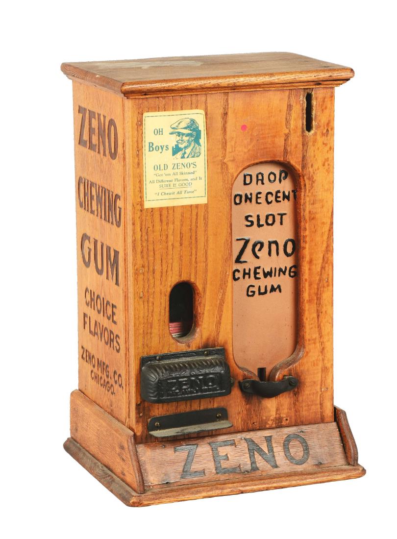 Wooden "OH Boys" Zeno Chewing Gum Vendor. (1 of 3)