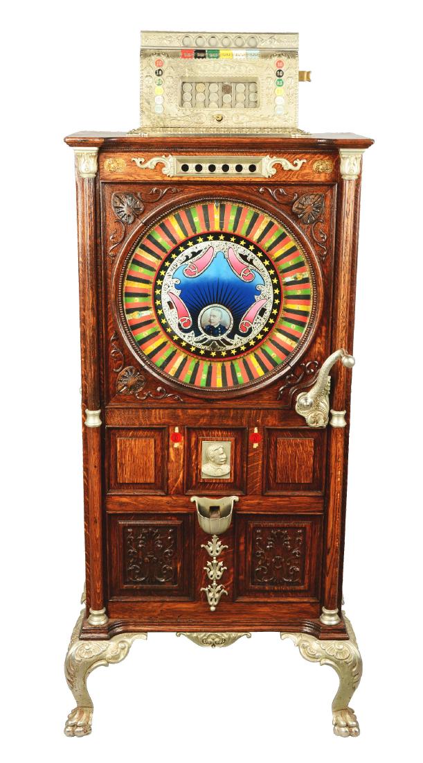 **5¢ Mills The Dewey Upright Floor Wheel Slot Machine. (1 of 12)