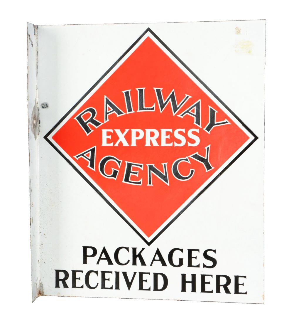Railway Express Agency Porcelain Flange Sign. (1 of 6)