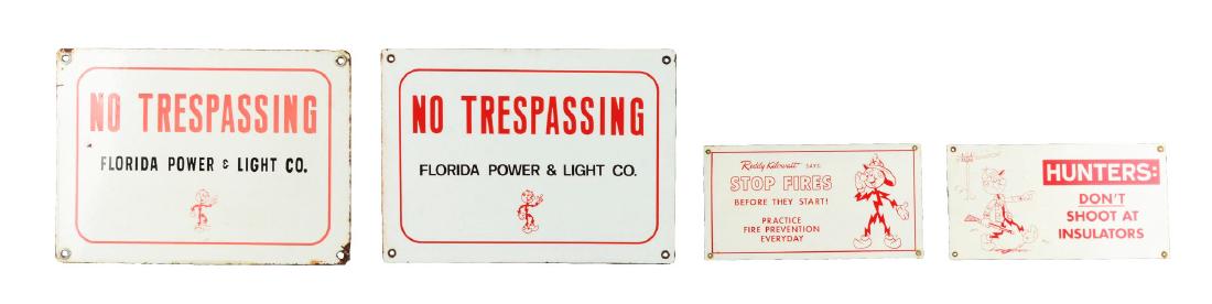 Lot Of 4: Reddy Kilowatt Advertisement Signs. (1 of 2)